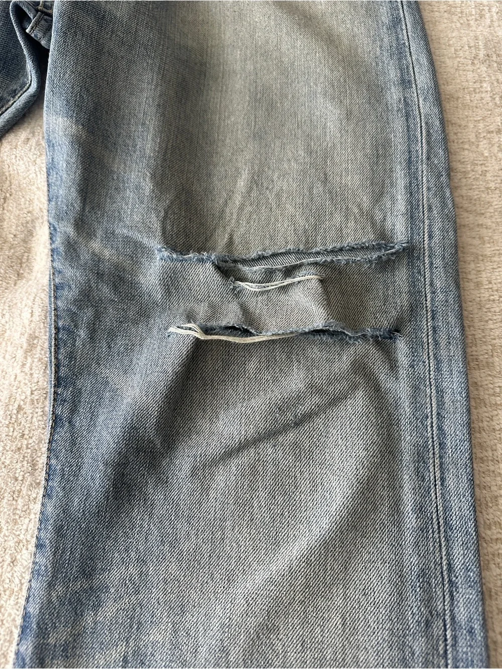 Polo by Ralph Lauren Light Blue Relaxed Jeans with Knee Rips